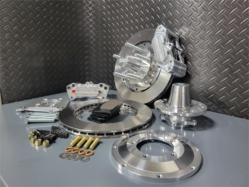 Aerospace Components 4 Piston Pro Street Front Brake Kit 23-48 Ford 4 Hole Spindle