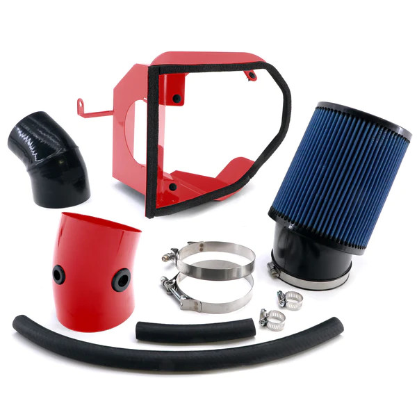 Cornerstone 4.5" Cold Air Intake Closed Box Red (2017-2022 Hellcat w/Air Grabber Hood) CPS-OBI-HC-17-22-RED