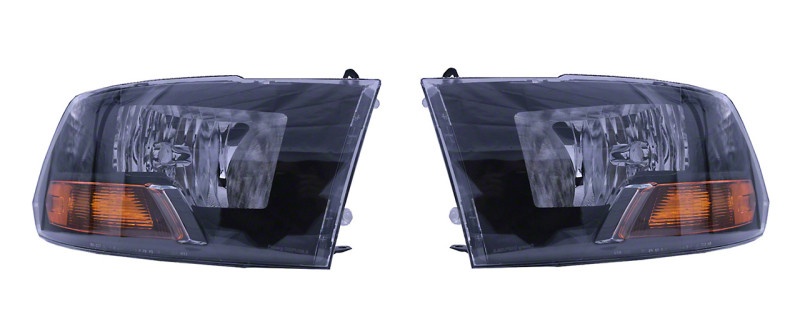 Raxiom 09-18 Dodge RAM 1500/2500/3500 Euro Style Headlights w/ Single Bulb- Blk Housing (Clear Lens) - R118017 Photo - Primary