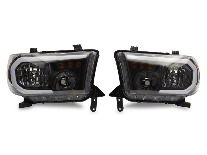 Raxiom 07-13 Toyota Tundra Axial Series Headlights w/ SEQL LED Bar- Blk Housing (Clear Lens) - TU16005 Photo - Primary