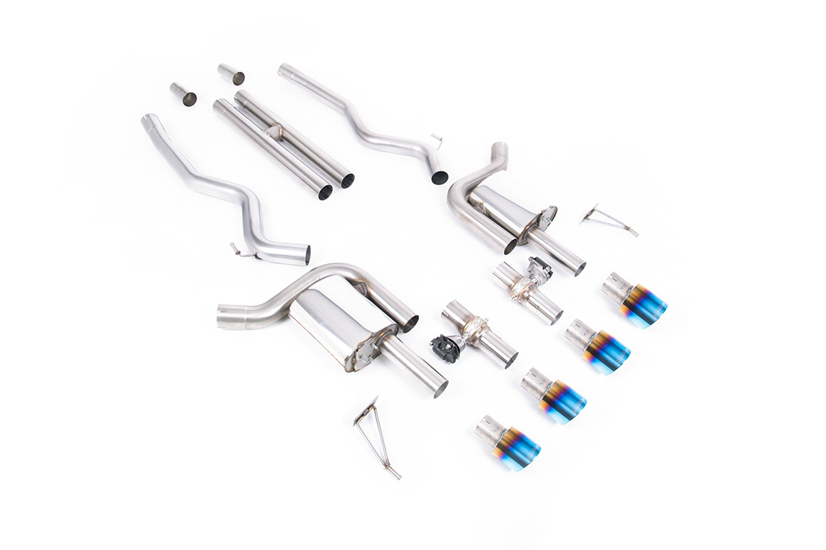 Milltek Active Valve Catback w/ H-Pipe Brushed Titanium Tips (2024 Mustang GT S650) SSXFD431