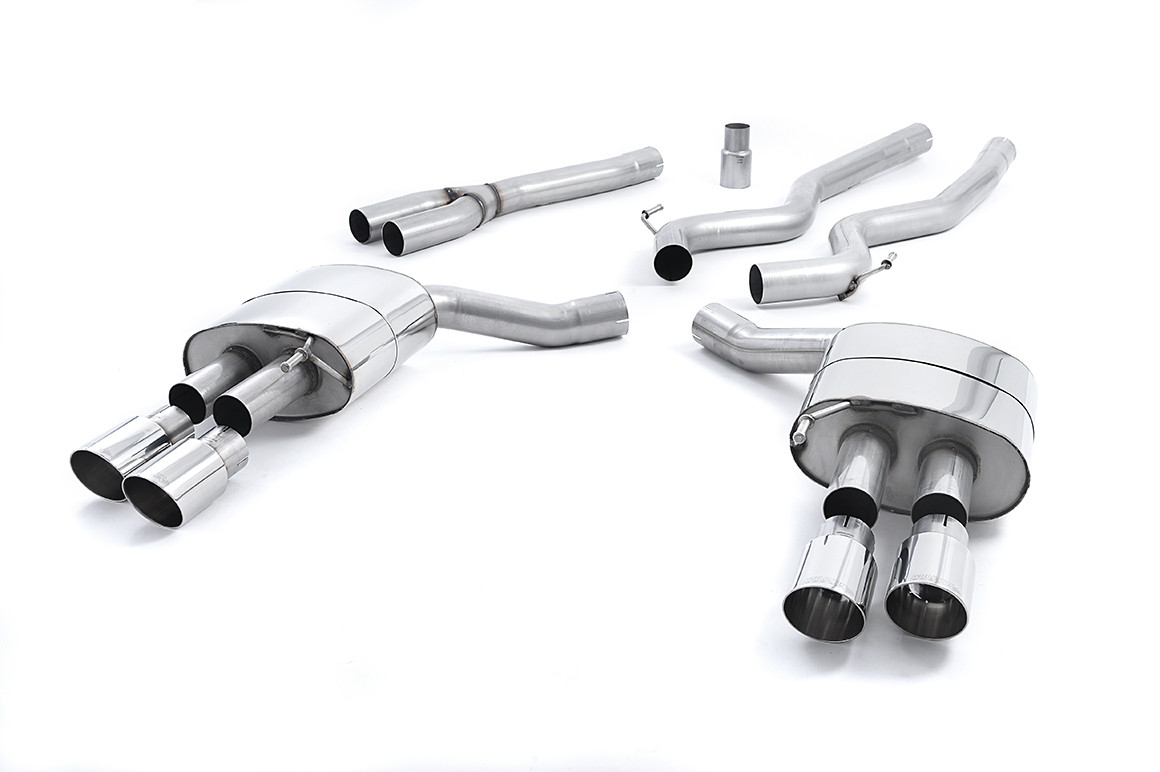 Milltek Quad Outlet Non Resonated Catback w/ Polished Tips (2015-2023 Mustang EcoBoost) SSXFD178