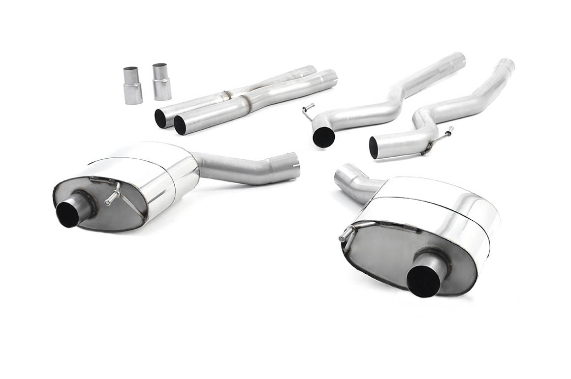 Milltek Dual Outlet Non Resonated Catback w/ Brushed Titanium Tips (2015-2023 Mustang GT) SSXFD218