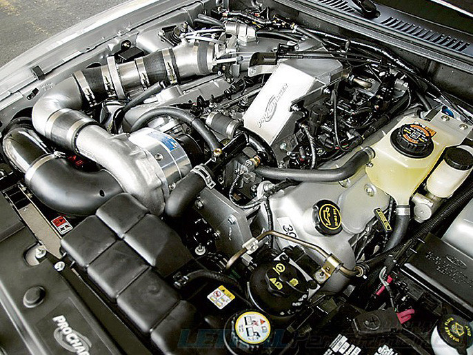 ProCharger P-1SC-2 tuner kit installed on 2003-2004 Mustang Cobra engine