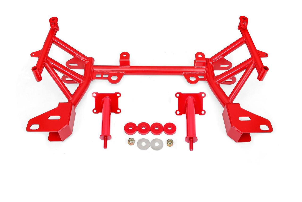 BMR Low Mount Turbo K-Member LS1 Motor Mounts w/ Standard Rack Mounts Red KM344R