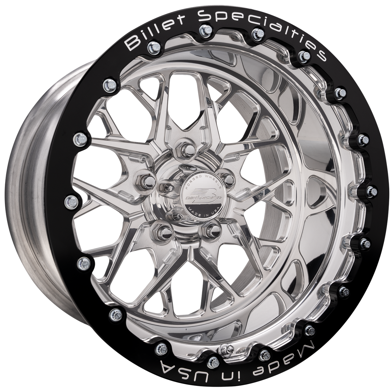 Billet Specialties 15x9 Redline Single Beadlock Front / Rear  Wheel 5x4.5 BP 4.50 BS - Polished - RSB07590L6545