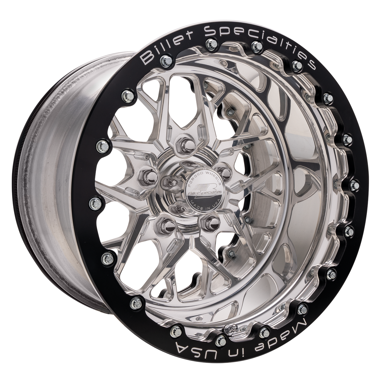 Billet Specialties 15x10 Redline Double Beadlock Front / Rear  Wheel 5x4.50 BP 5.00 BS - Polished- RDB07510L6550