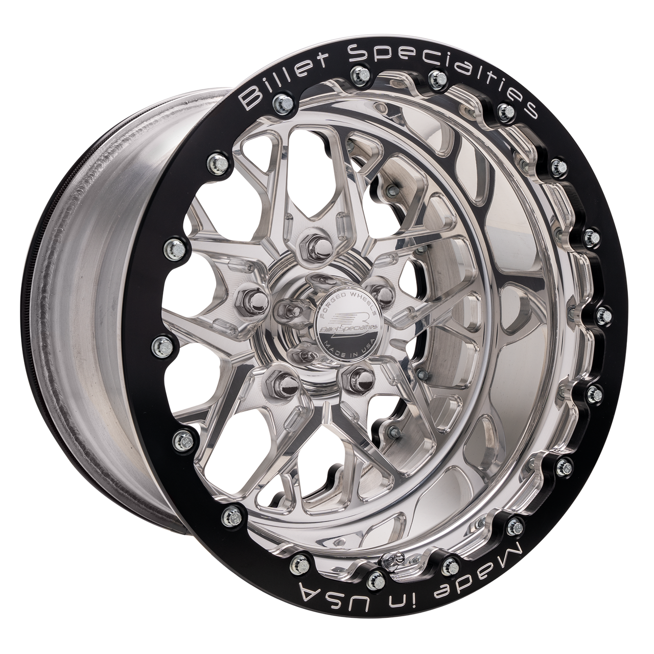 Billet Specialties 15x12 Redline Double Beadlock Front / Rear  Wheel 5x4.50 BP 4.50 BS - Polished- RDB07512L6545