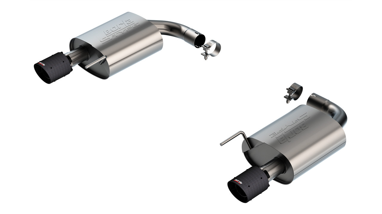 Borla Axle-Back Exhaust System - S-Type - Black Carbon Fiber Tips (2024 - 2026 Mustang GT - NO Active Exhaust) 11983CFBA