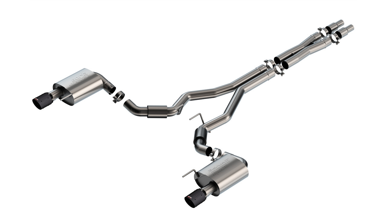 Borla Cat-Back Exhaust System - S-Type - Carbon Fiber Tips (2024 - 2026 Mustang GT - NO Active Exhaust) 140960CFBA
