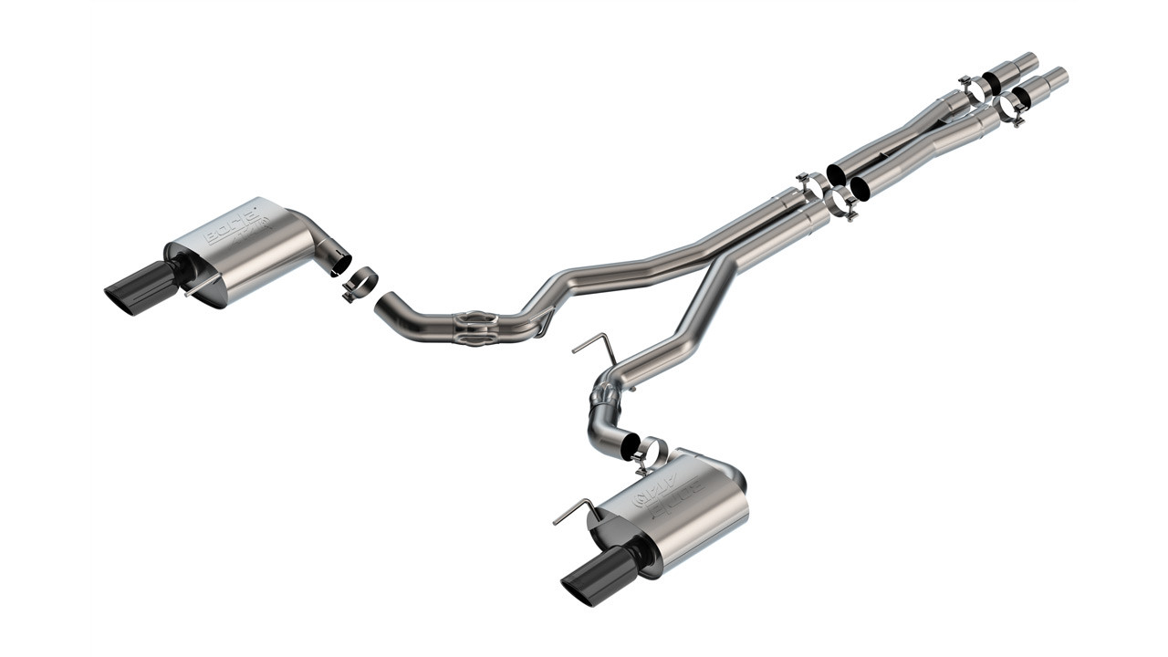 Borla Cat-Back Exhaust System - ATAK - Black Tips (2024 - 2026 Mustang GT - NO Active Exhaust) 140961BC
