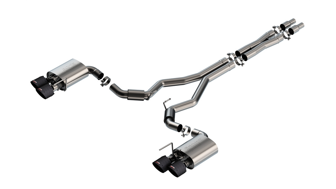 Borla Cat-Back Exhaust System - S-Type - Carbon Fiber Tips (2024 - 2026 Mustang Dark Horse) 140964CFBA