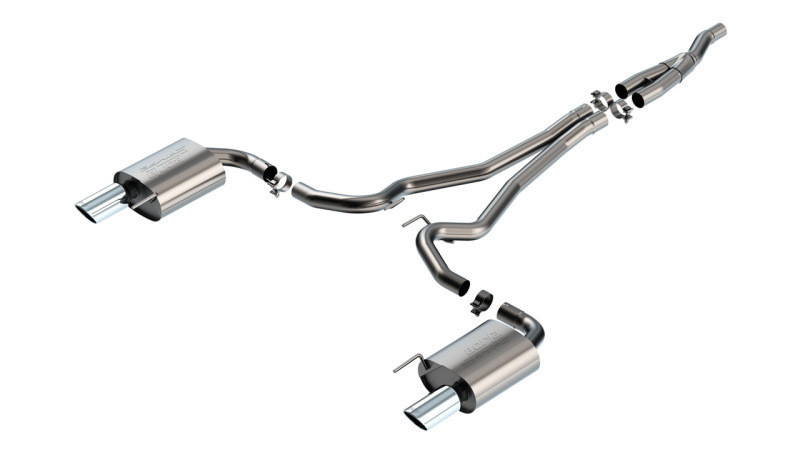 Borla Catback Exhaust System - S-Type - Chrome Tips (2024 - 2026 Mustang EcoBoost) 140979