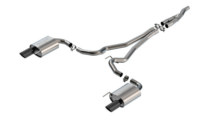 Borla Catback Exhaust System - S-Type - Black Chrome Tips (2024 - 2026 Mustang EcoBoost) 140979BC