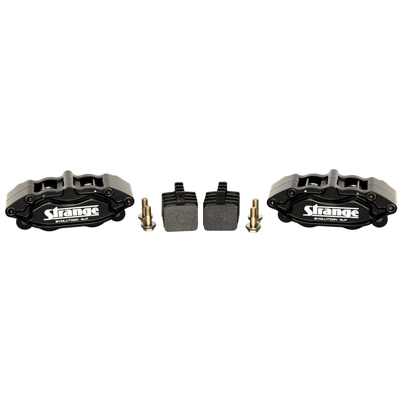 Strange Engineering Four Piston Evolution 4 Low Profile Caliper Kit With DTC-30 Metallic Brake Pads - B1850LP