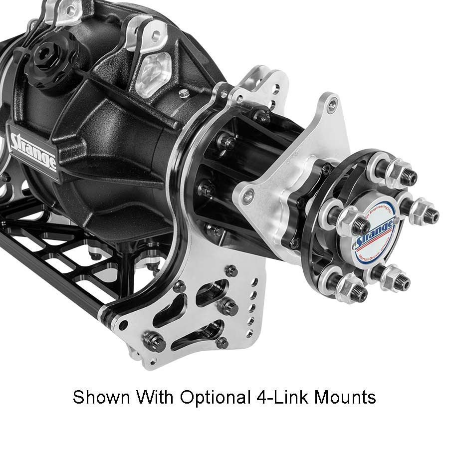 Strange Engineering Aluminum 4-Link Housing - 2pc Axles -Pro Carbon Brakes 16", 17", 18" or 19" Four Link Centers 20", 21", 22", & 23" - H1190