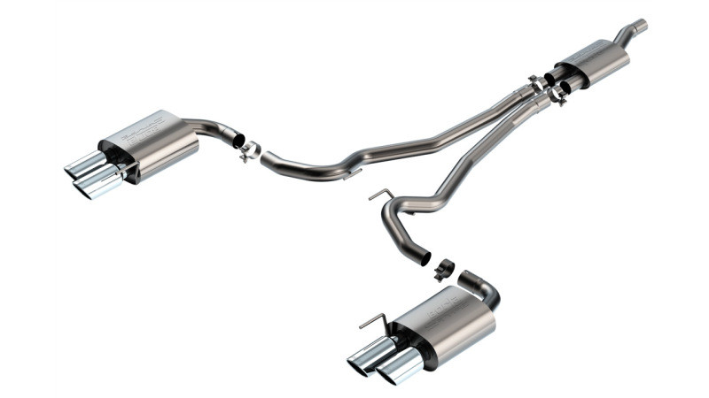 Borla Catback Exhaust System - S-Type - Chrome Tips (2024 - 2026 Mustang EcoBoost) 140981
