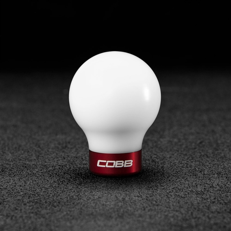 Cobb 6-Speed COBB Shift Knob - White w/Red Collar - Non-Weighted (2016 - 2026 WRX / 2006 - 2012 Subaru Legacy GT / 2004 - 2014 Impreza STi) - 213350-W-RD