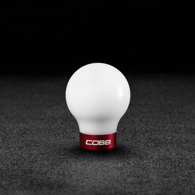 Cobb Shift Knob - White Knob w/Race Red Base (2007 - 2013 Mazdaspeed3 / 2006 - 2007 Mazdaspeed6 / 2004 - 2007 Mazda6 / 2007 - 2012 Mazda3) - 271350-W-RD