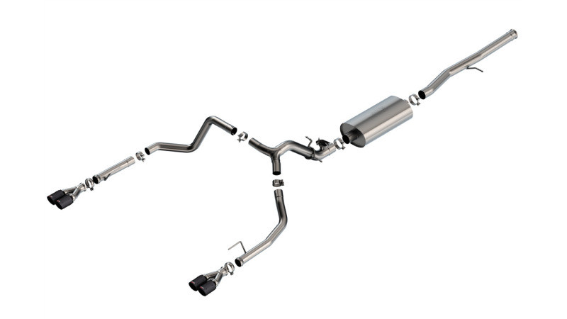Borla Catback Exhaust System - Touring - Carbon Fiber w/Black Anodized Centers (2024 - 2026 Silverado 1500 / 2024 - 2026 Sierra 1500) 140991CFBA