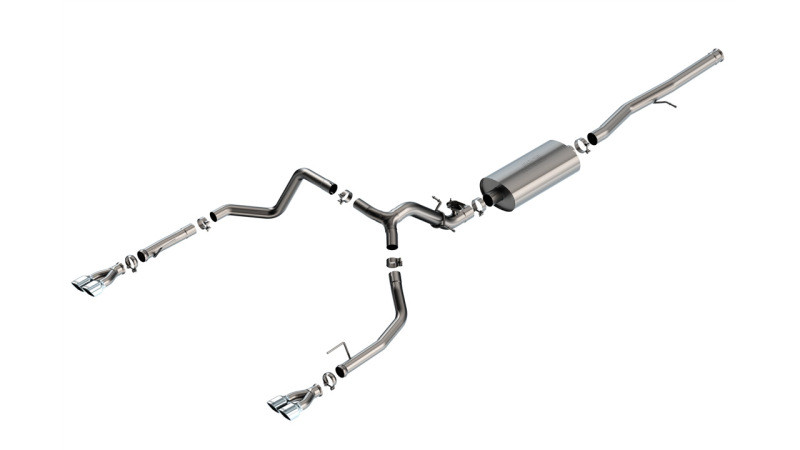 Borla Catback Exhaust System - Touring - Square Chrome Tips (2024 - 2026 Silverado 1500 / 2024 - 2026 Sierra 1500) 140992