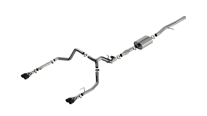 Borla Catback Exhaust System w/Valve Simulator - ATAK - Black Chrome Tips (2024 - 2026 Silverado 1500 / 2024 - 2026 Sierra 1500) 140997BC