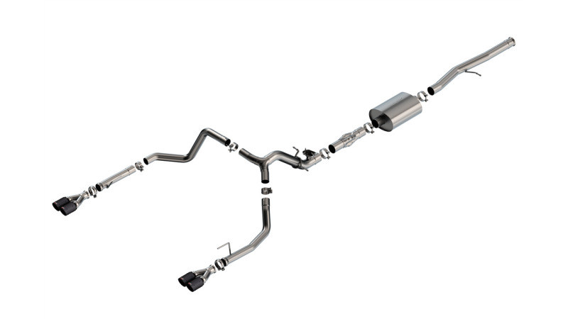 Borla Catback Exhaust System w/Valve Simulator - ATAK - Carbon Fiber w/Black Anodized Centers (2024 - 2026 Silverado 1500 / 2024 - 2026 Sierra 1500) 140997CFBA