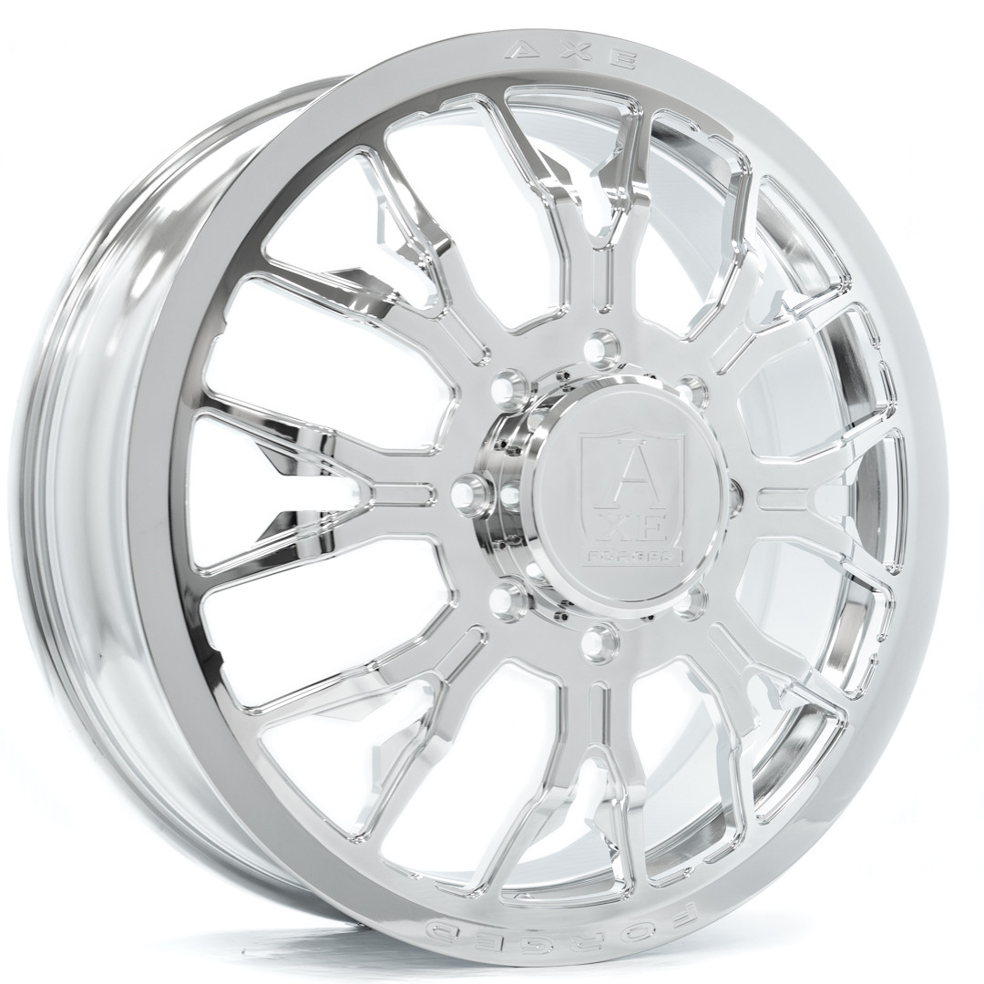 Axe Wheels 24x8.25 AF6 Dually Forged Aluminum Wheel - 142 Bore - 8x200 BC - -146 / +168 Off Set - Fully Polished Front Wheel - 248200146168AF6FP*F