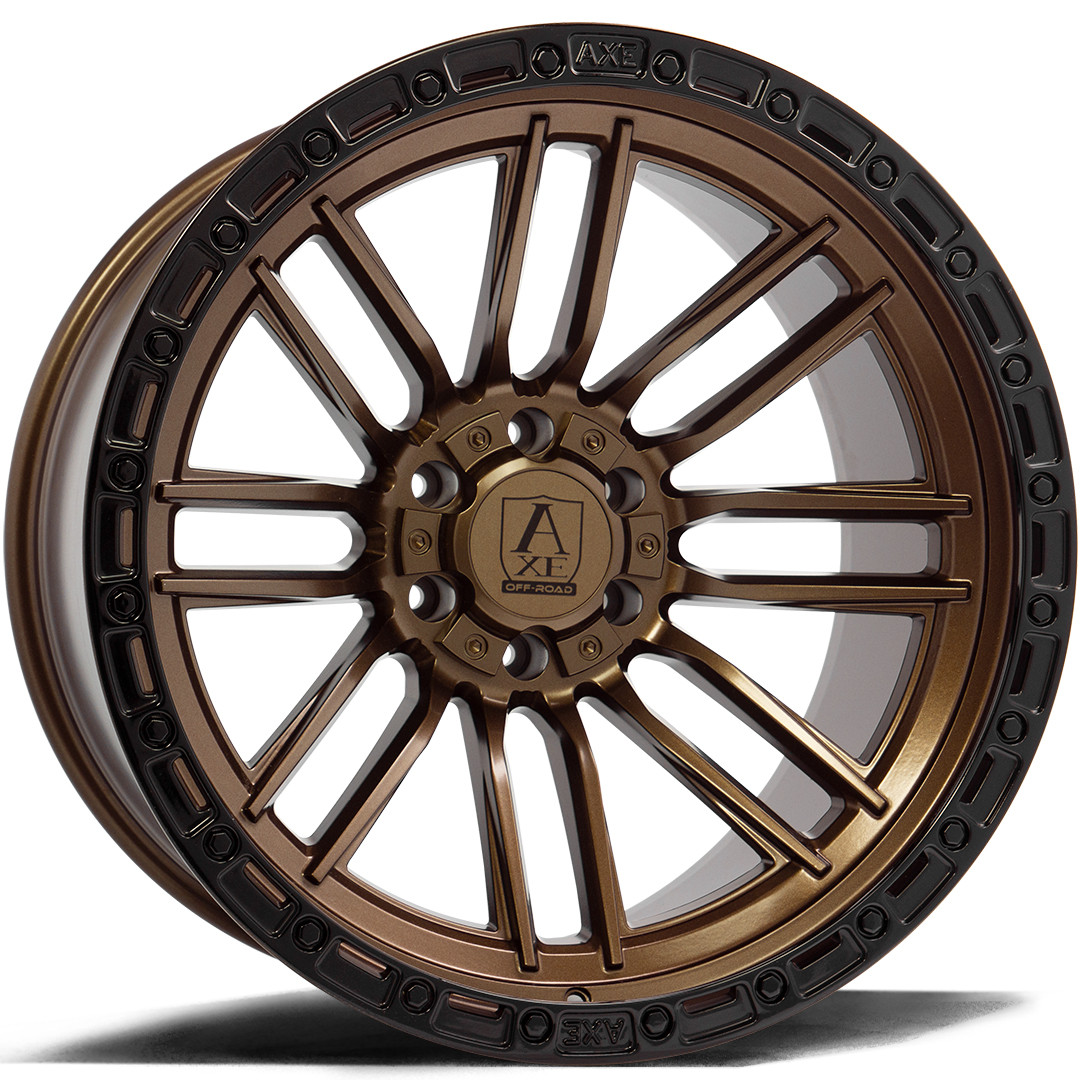 Axe Wheels 22x10 Icarus Offroad Beadlock Aluminum Wheel - 125.2 Bore - 8x165 BC - -19 Off Set - Bronze Black Lip - 22108165-19ICABB