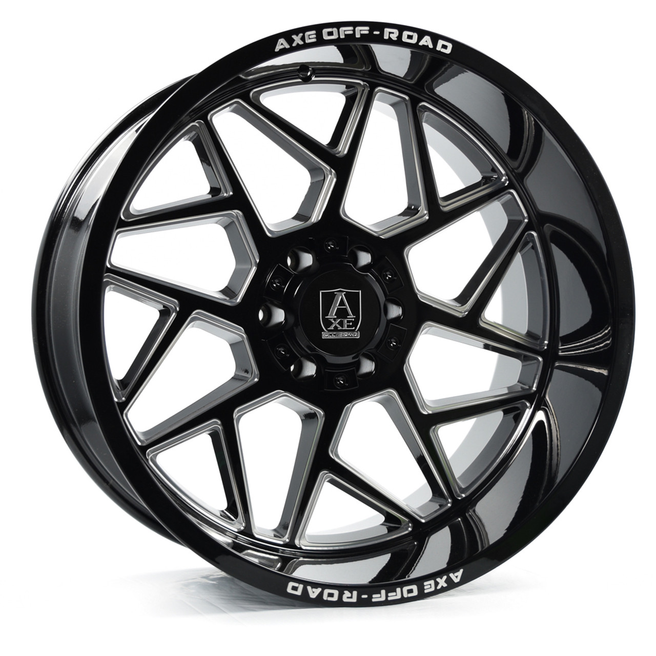 Axe Wheels 24x12 Nemesis Offroad Aluminum Wheel - 87.1 Bore - 6x135 BC - -44 Off Set - Gloss Black Double Milled - 241212H-44NEMBM-6135