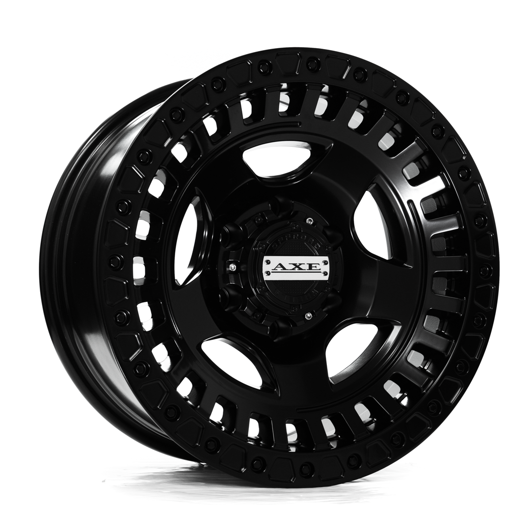 Axe Wheels 17x8.5 Trojan Beadlock Offroad Aluminum Wheel - 87.1 Bore - 5x127 BC - -15 Off Set - Satin Black - 17855127-15TROSB