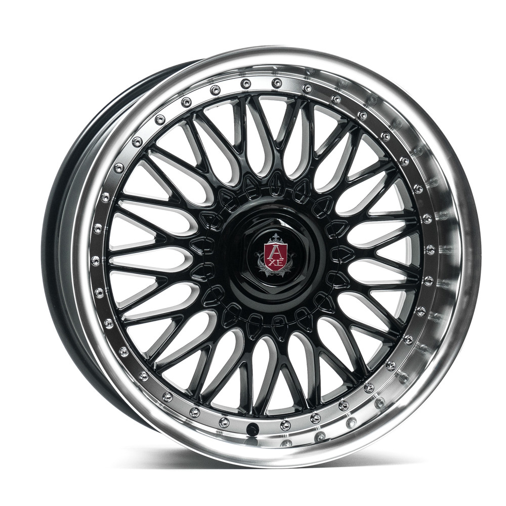 Axe Wheels 18x8 EX10 Gravity Cast Aluminum Wheel - 67.1 Bore - 5x114 BC - 35 Off Set - Gloss Black Polished Lip - 818512035EX10BP-5114