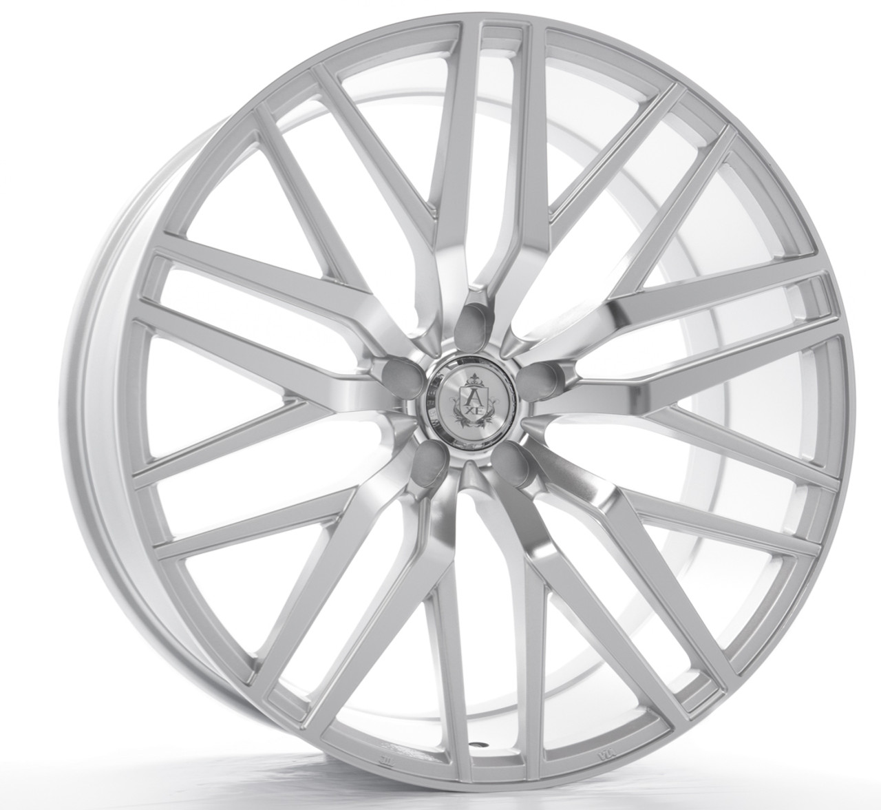 Axe Wheels 20x8.5 EX30 Gravity Cast Aluminum Wheel - 72.6 Bore - 5x108 BC - 40 Off Set - Silver Mirror Face Milled Accents - 8520BLNK40EX30SM-108