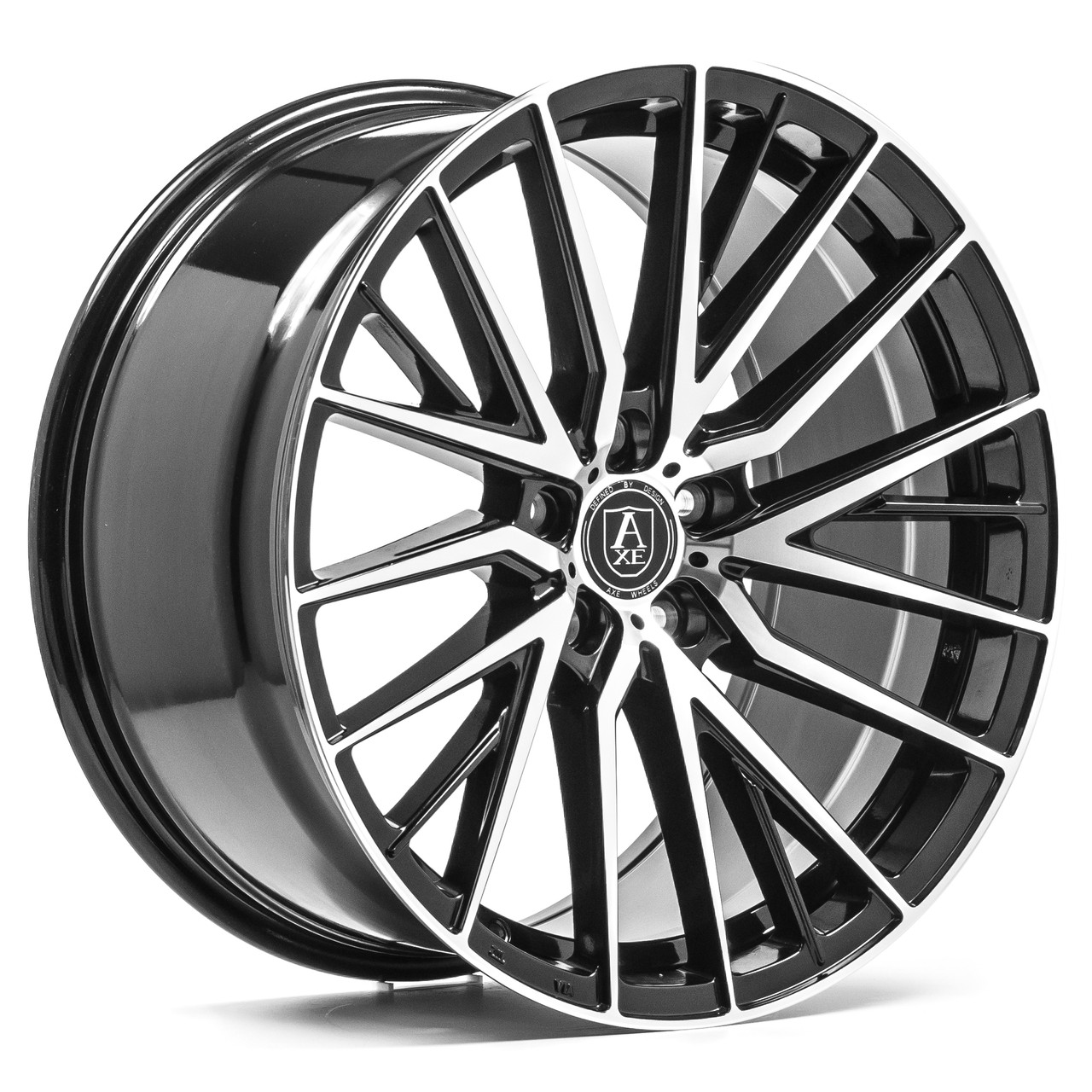 Axe Wheels 20x8.5 EX40 Gravity Cast Aluminum Wheel - 72.6 Bore - 5x112 BC - 40 Off Set - Gloss Black Mirror Face - 8520BLNK40EX40BP-112