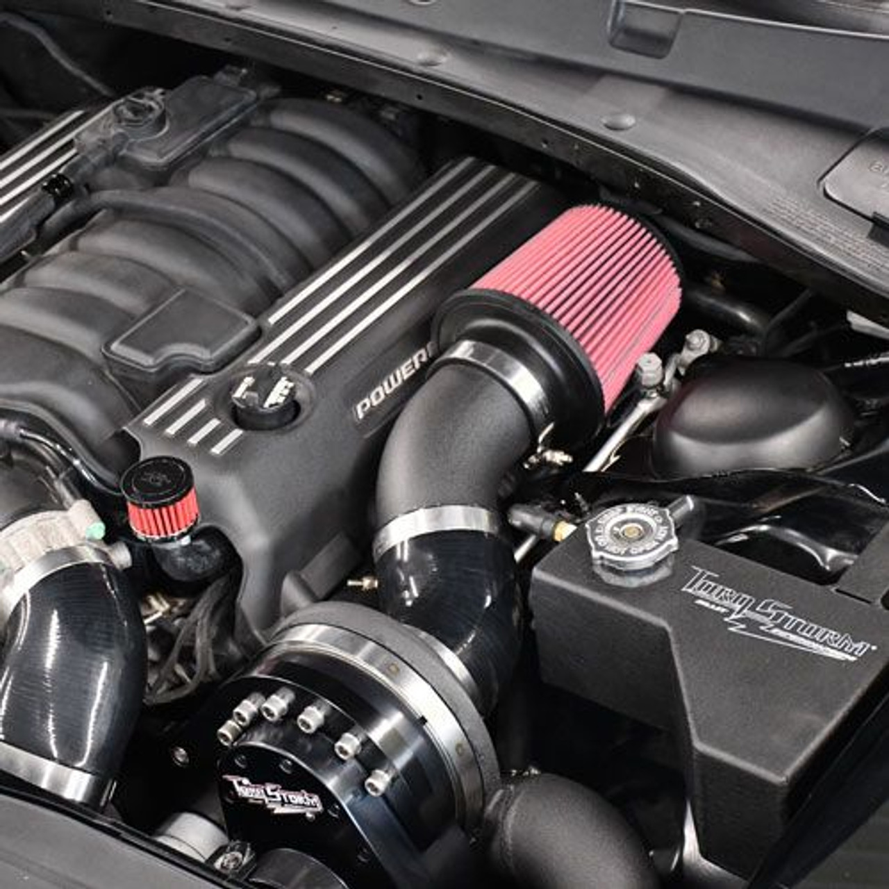 TorqStorm Single Supercharger Tuner Kit Black (2011 - 2023 Dodge Hemi Car 5.7 / 6.4 w/ Electric Steering) ARP-K-DG-HEMI2-B