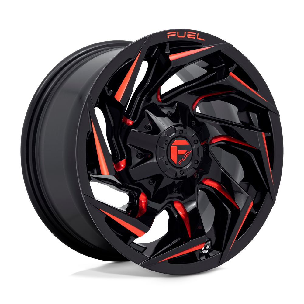 Fuel Off-Road 20x10 Reaction Wheel 8X170 BP -18mm ET 4.79 BS 125.10 Bore - Gloss Black Milled with Red Tint - D75520001747