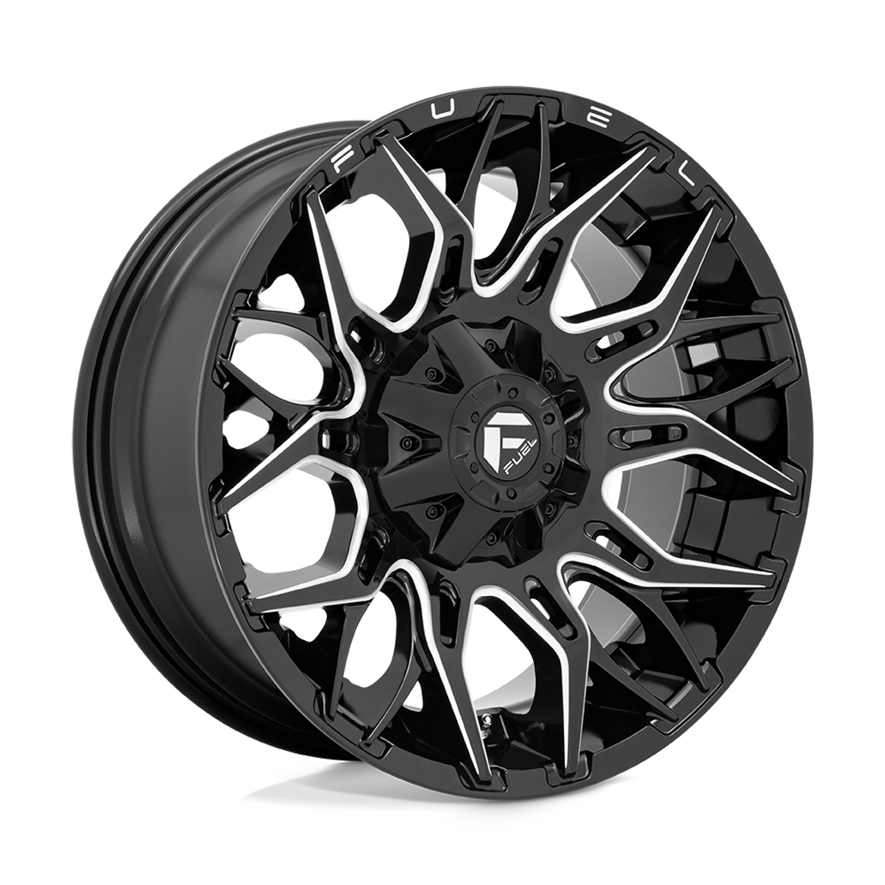 Fuel Off-Road 20x10 Twitch Wheel 5X139.7/5X150 BP -18mm ET 4.79 BS 110.10 Bore - Gloss Black Milled - D76920007047