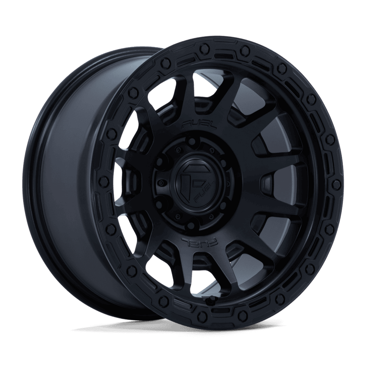 Fuel Off-Road 18x9 Fortress Wheel 6X135 BP 20mm ET 5.79 BS 87.10 Bore  - Matte Black with Gloss Black Lip - FC884MB18906320