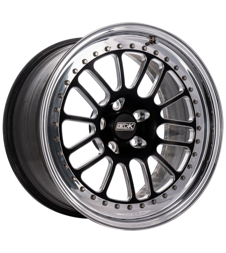 Belak 18x12 Series 2 Three-Piece Racing Wheel 5x120mm BP 8.75 BS  - High Pad  - 18125120S28BS-NBL