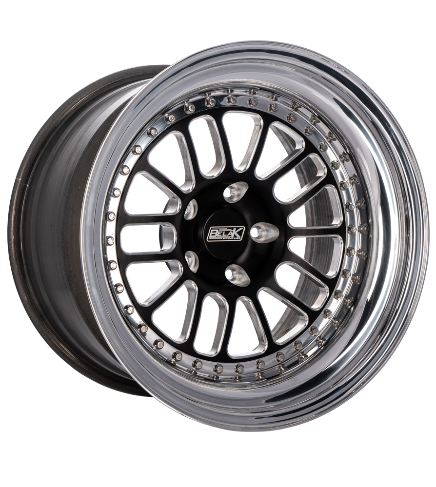 Belak 15x11 Series 2 Single Beadlock Three-Piece Racing Wheel 5x120mm BP  7 BS  - High Pad  - 15115120S27BS-SBL
