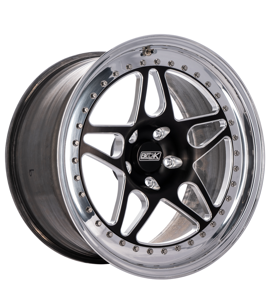 Belak 13x9 Series 3 Three-Piece Racing Wheel 5x114.3mm BP  5 BS  - High Pad  - 13095114S35BS-NBL