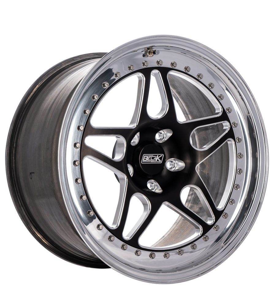 Belak 18x10 Series 3 Three-Piece Racing Wheel 5x112mm BP  5.75 BS  - High Pad  - 18105112S35SB-NBL