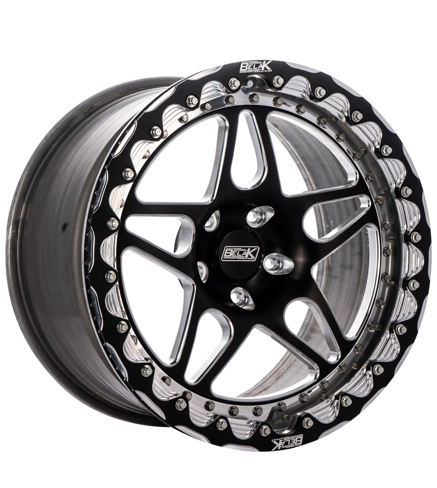 Belak 15x11 Series 3 Single Beadlock Three-Piece Racing Wheel 5x120mm  BP  7 BS  - High Pad  - 15115120S37BS-SBL