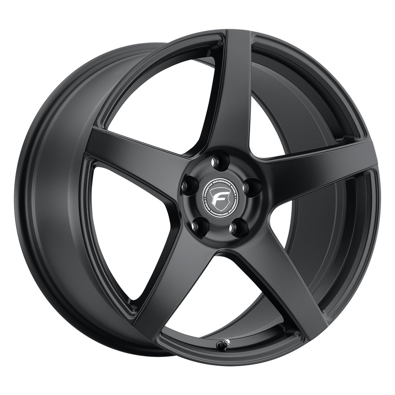 Tilted view of Forgestar 18x9 CF5 Semi Concave Wheel - Satin Black -(2005-2023 Mustang / 2007-2014 Mustang GT500) - F11289065P35
