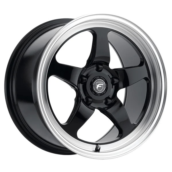Forgestar 18x5 D5 Drag Wheel | 5x120.65 | -10 ET | 2.6 BS | Gloss Black with Diamond Lip | F0918C063N10