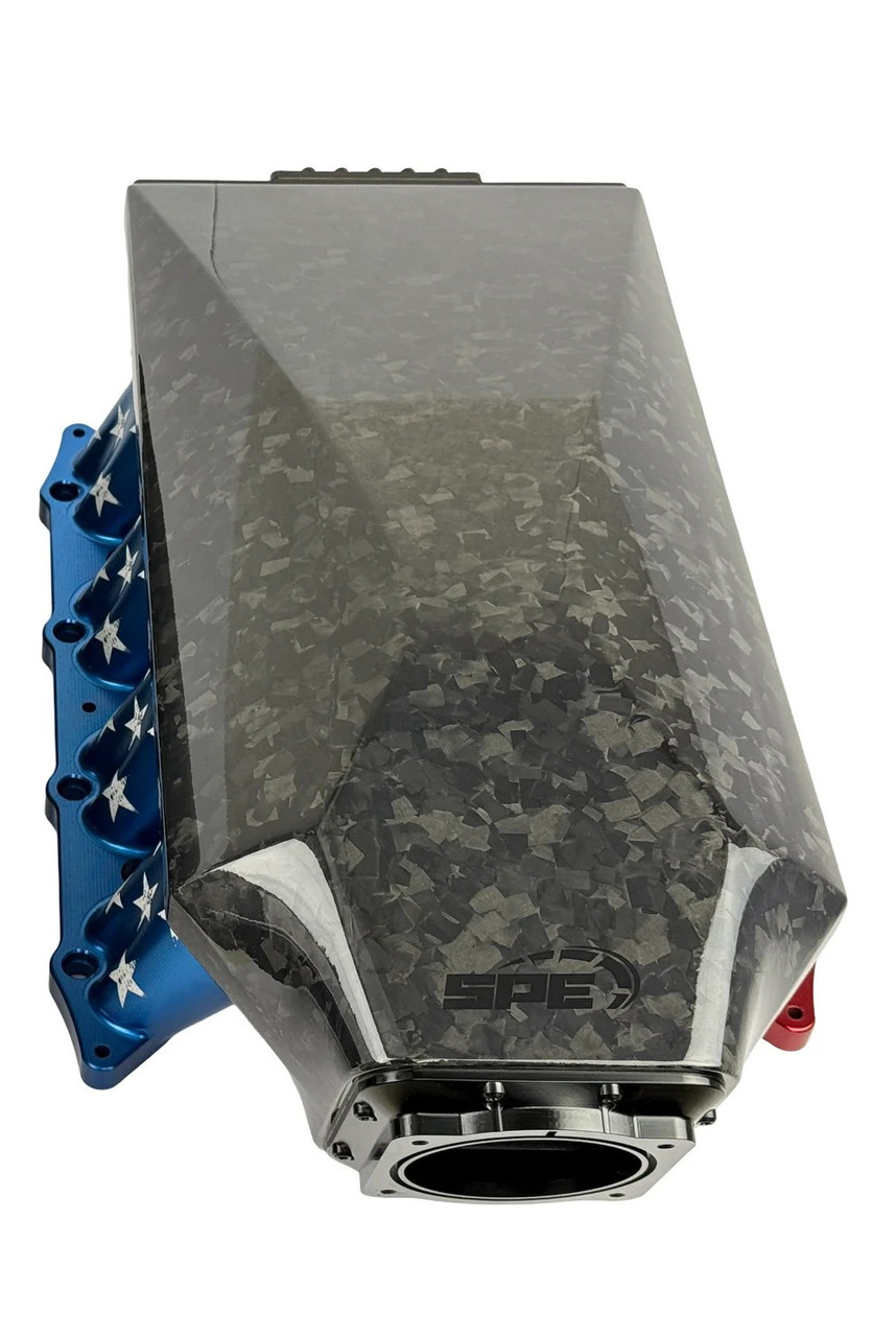 SPE Intake Manifold Forged Carbon Fiber Clear Runner Anodizing (2011 - 2023 Mustang 5.0 / 2011 - 2020 F150 5.0) SPE-C100202