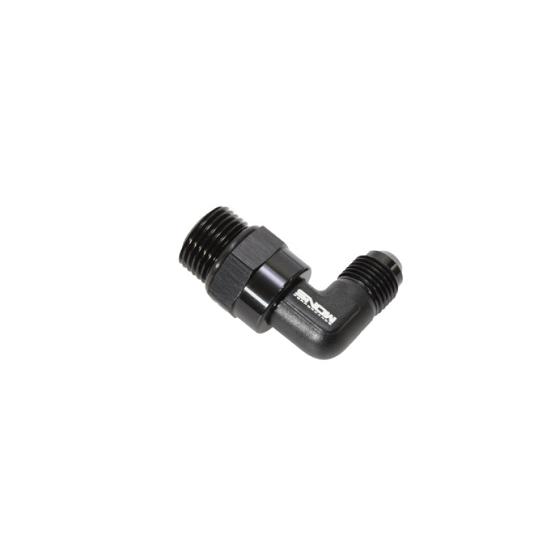 Snow 8AN ORB to 6AN 90 Degree Swivel Fitting Black SNF-60869