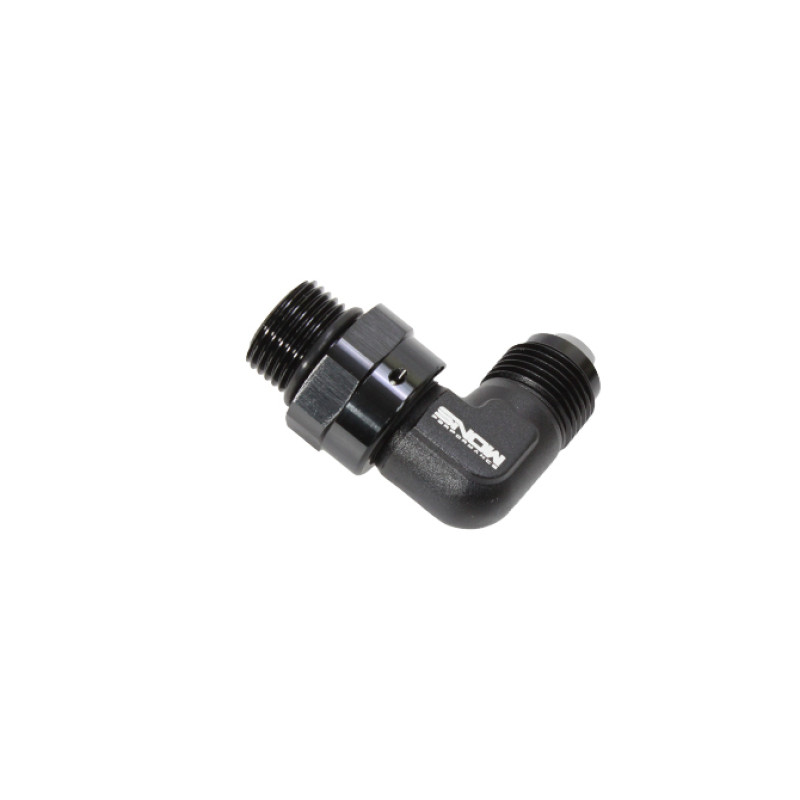 Snow 8AN ORB to 8AN 90 Degree Swivel Fitting Black SNF-60889