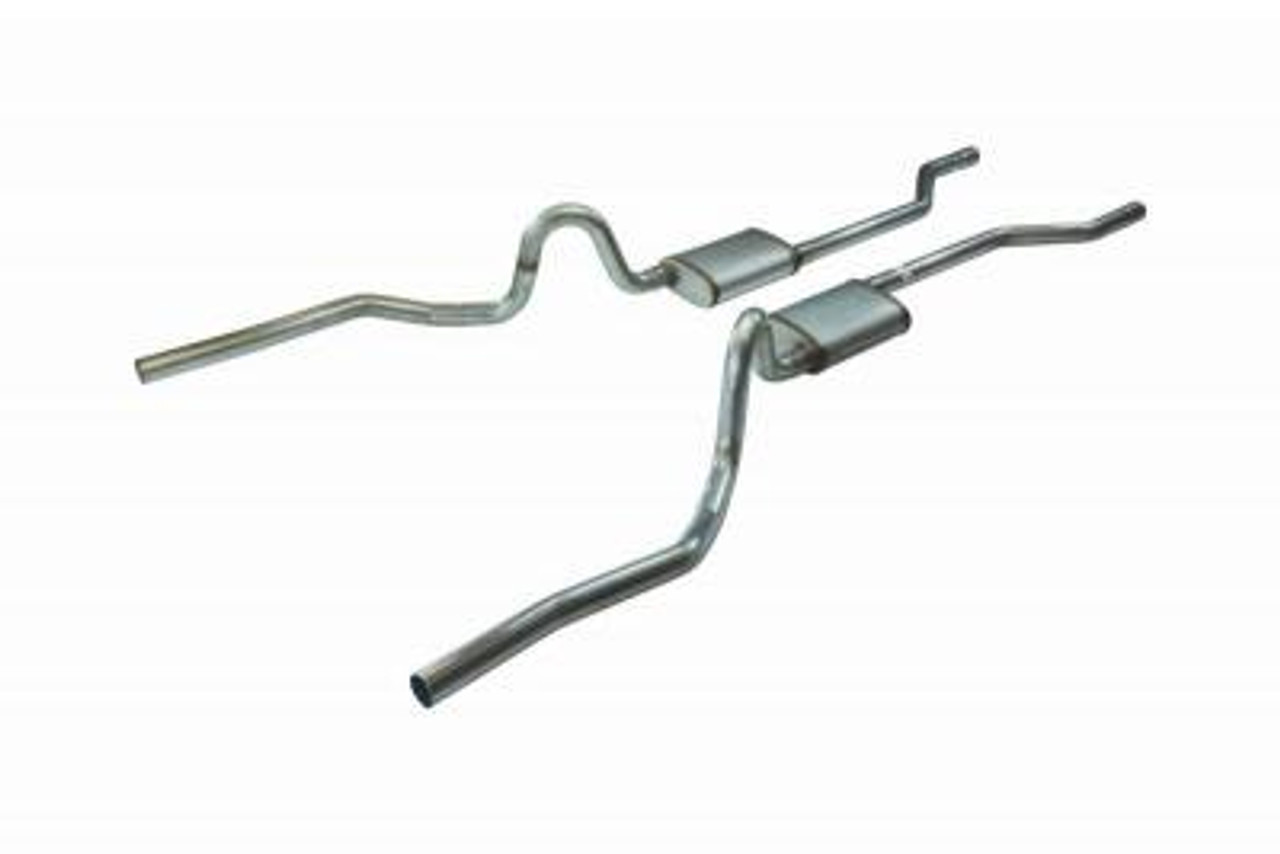 Pypes 2.5" Crossmember Back Turbo Pro Mufflers NO X-Pipe (1970 - 1971 Pontiac GTO) - SGA29T