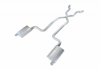 Pypes 2.5" Crossmember Back Exhaust Kit w/ X-Pipe Turbo Pro Series Mufflers (1968 - 1973 Chevrolet Corvette) - SCC12T